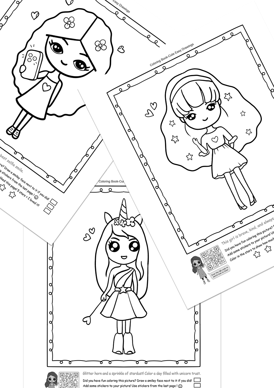 Cute Easy Drawings Ultimate Coloring Bundle | Digital Download product image (5)