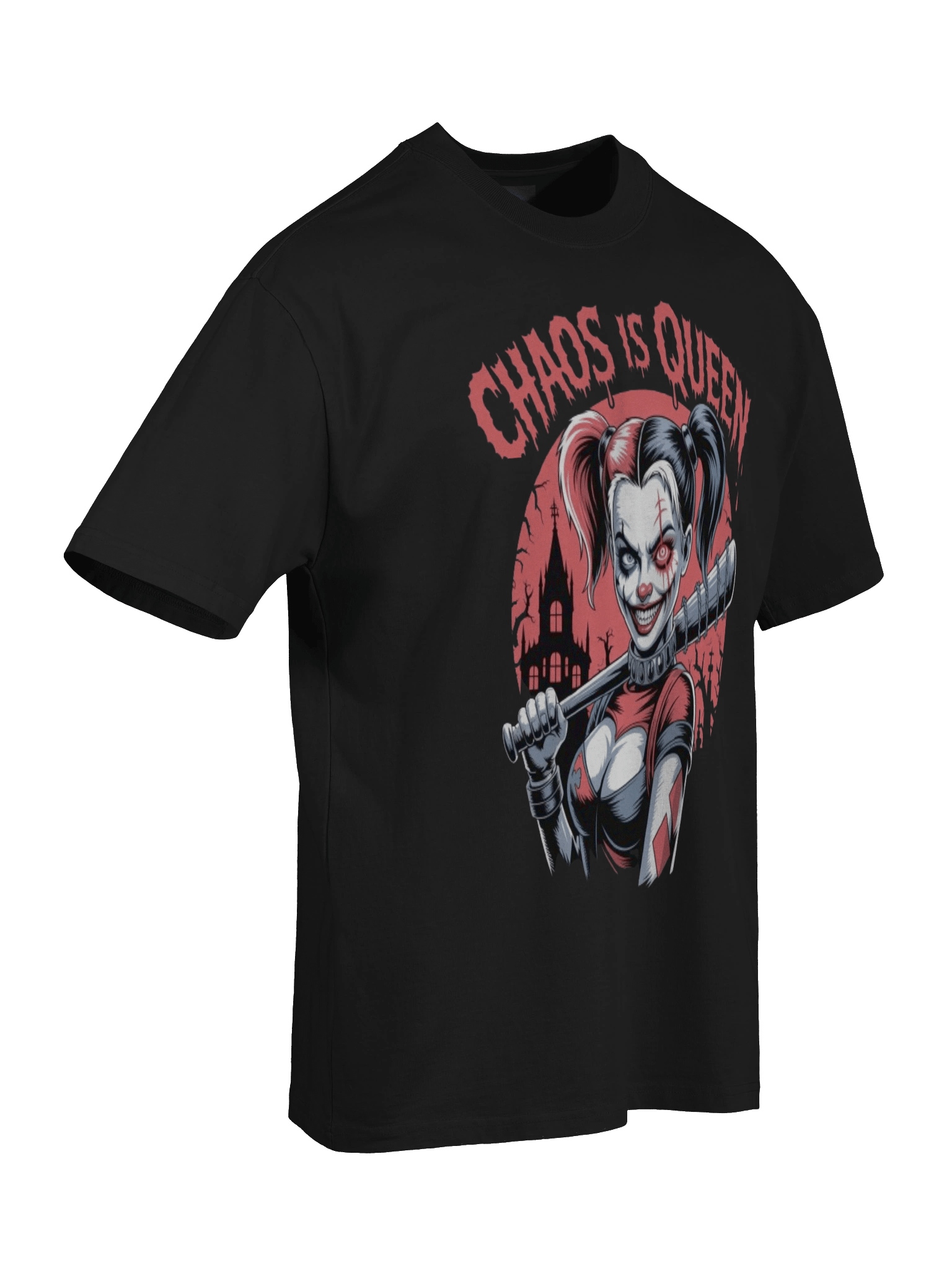 Harley Quinn 'Chaos is Queen' Oversized Faded T-Shirt product image (8)