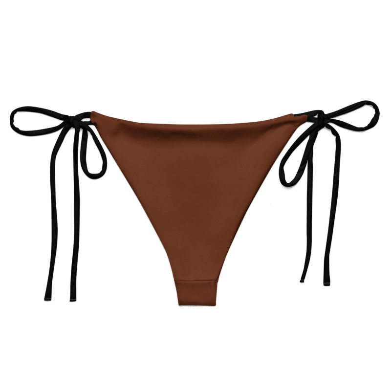 Low Rise Cheeky String Bikini Bottoms, Brown product image (2)