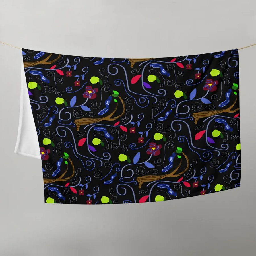 Birds and Scrolls Throw Blanket product image (21)