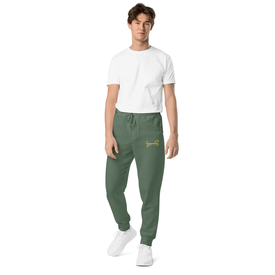 hyperverbal (comic sans and stars) embroidered pigment dyed joggers product image (8)