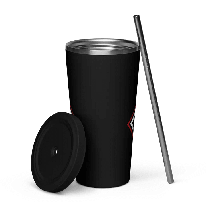 Gobelet isotherme noir avec une paille product image (2)