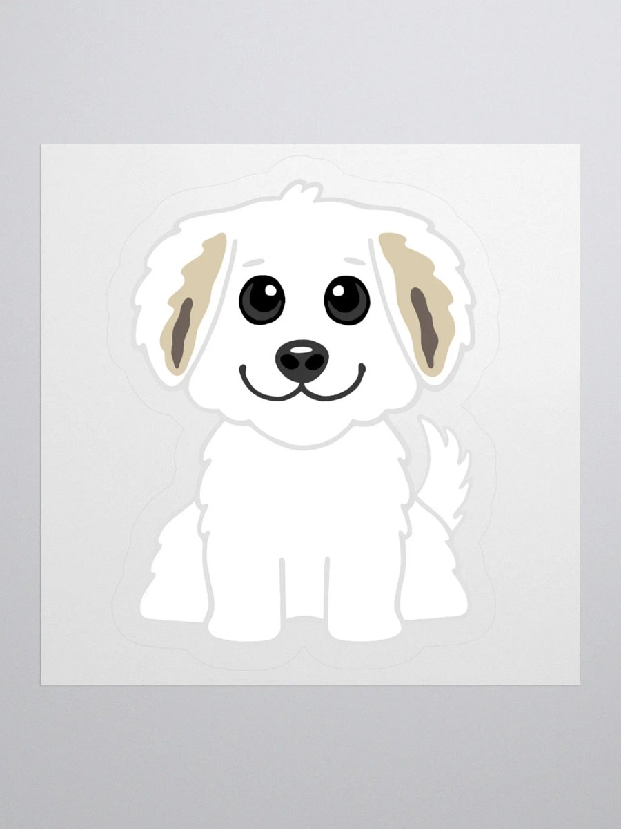 Adorable Cartoon White Puppy Sticker product image (1)