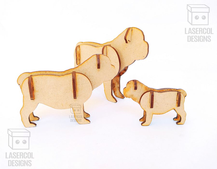 Dogs 3d Puzzle (3 Sizes) Set 3 - Laser Cut Files product image (4)