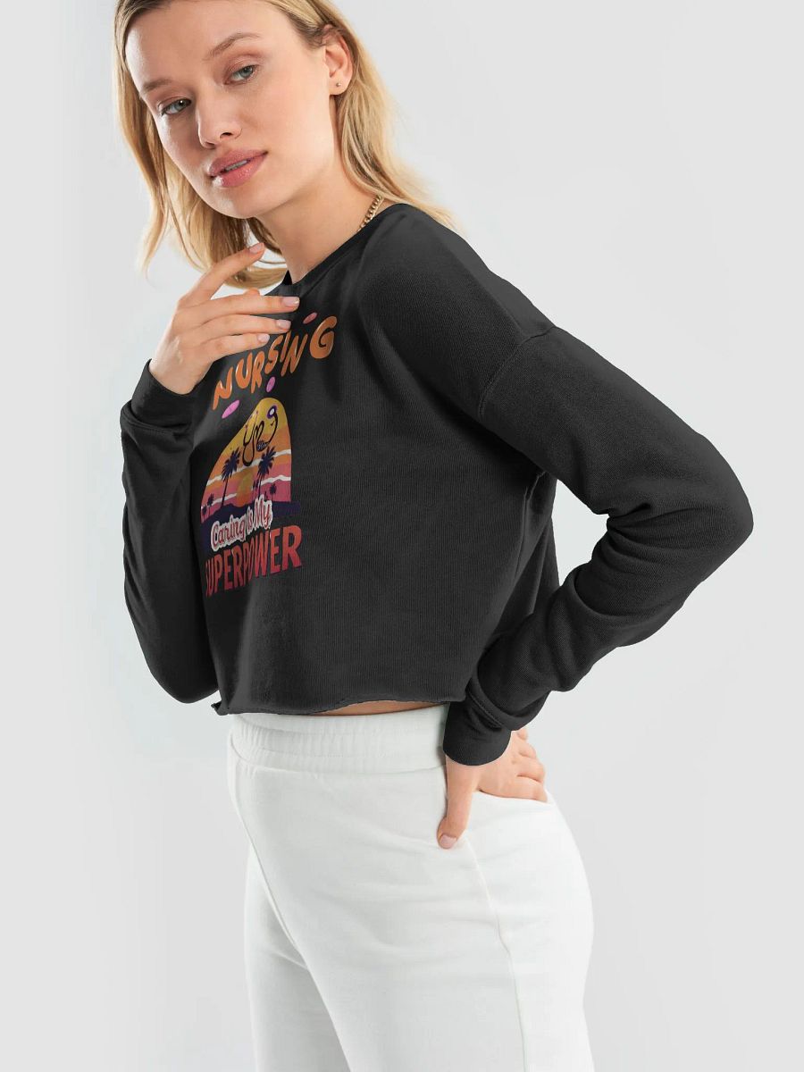 Caring Superpower Sunset Crop Sweatshirt product image (28)