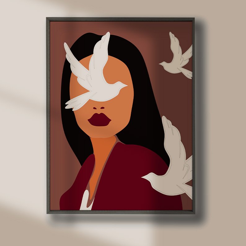 Girl with Birds BOHO Gallery Wall Set of 8 DIGITAL Prints product image (9)