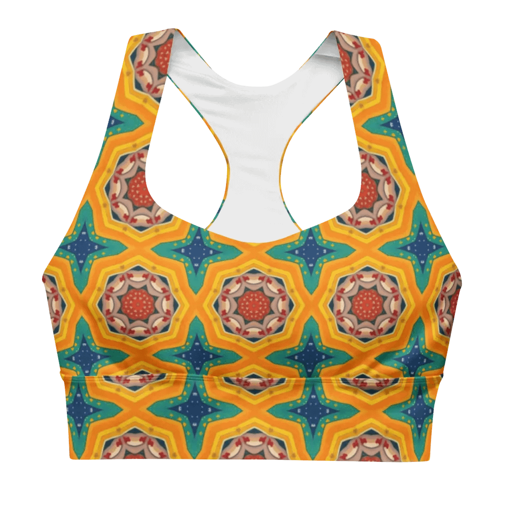 Yellow Bloom Longline Sporty Bra product image (1)