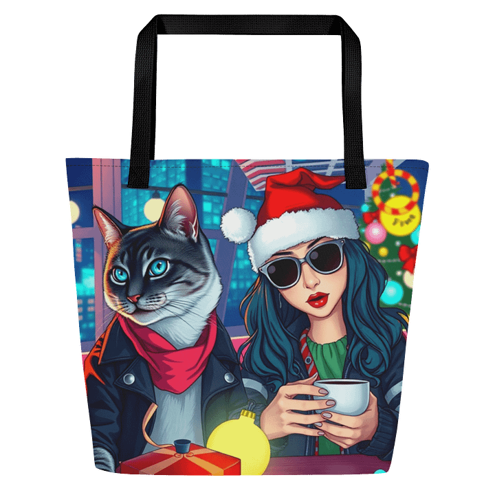 Large Tote Bag w/ Pocket-🎉 "Jingle Bell Rockstars" product image (1)