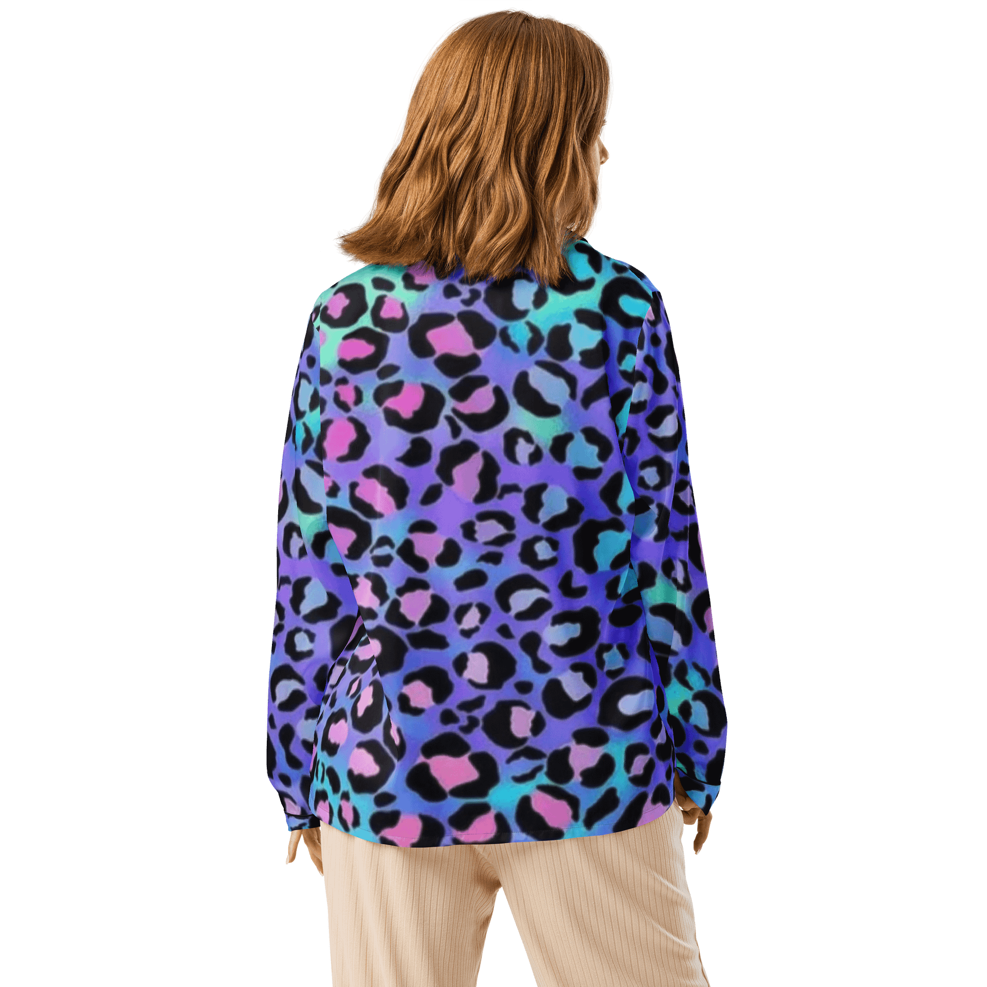 Leopard Neon Long-Sleeve Pajama Top — Wild Glow in Every Dream product image (2)