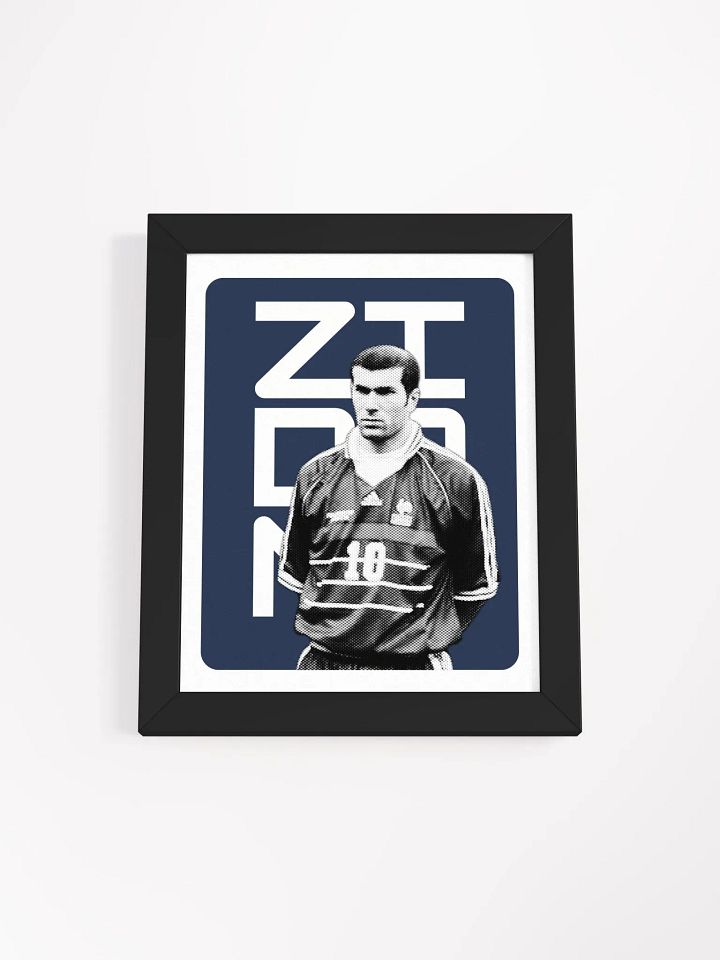 Zinedine Zidane BW France Name Art Framed Print product image (1)