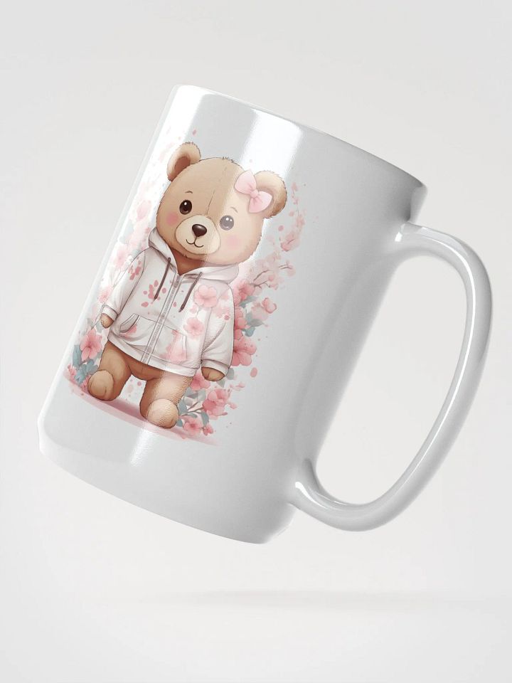 Floral Teddy Bear White Glossy Mug product image (2)