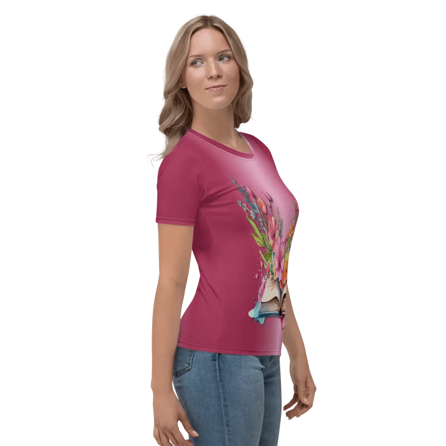 Floral Book All Over Print T-shirt product image (5)
