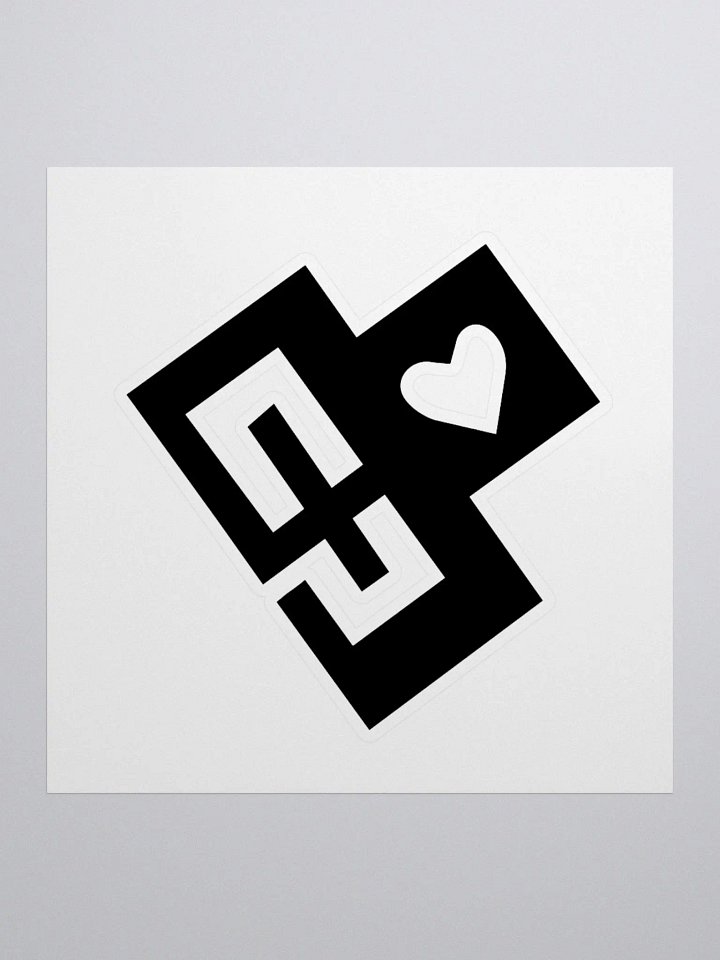 OptimusProcrastinus HeartChip Sticker (Black on White) product image (1)