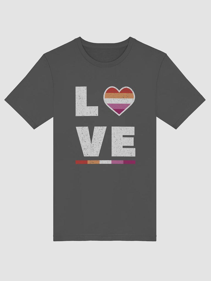 LGBTQ Lesbian Pride Flag Distressed Grunge Love T-Shirt product image (3)