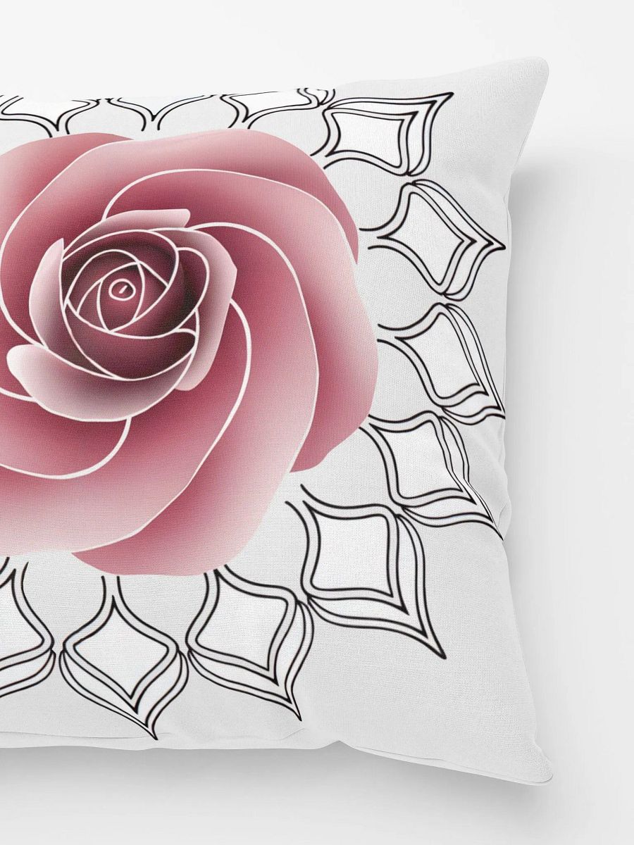 Rose Flower Mandala Throw Pillow - Decorative Floral Mandala Accent Cushion for Living Room & Bedroom product image (3)