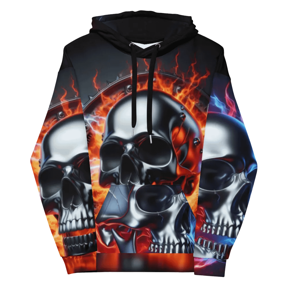 Electric Inferno - Unisex Skull Hoodie #8 product image (12)