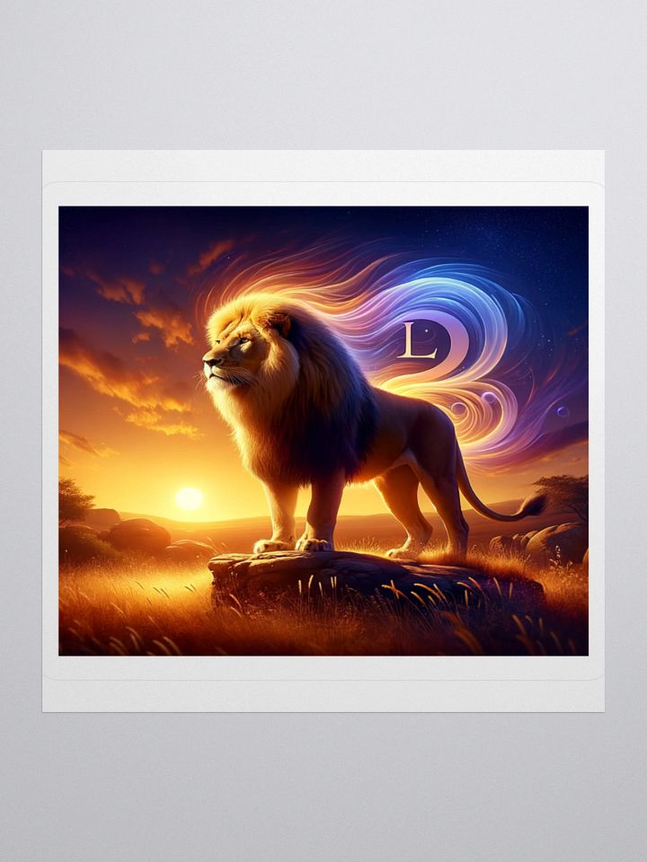 Leo Lion Sunset Vinyl Sticker - Exclusive Design | TDS Music product image (2)