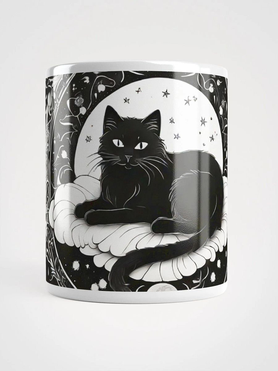 The Lord of the Clouds - Black Cat print on a Glossy White Mug product image (5)