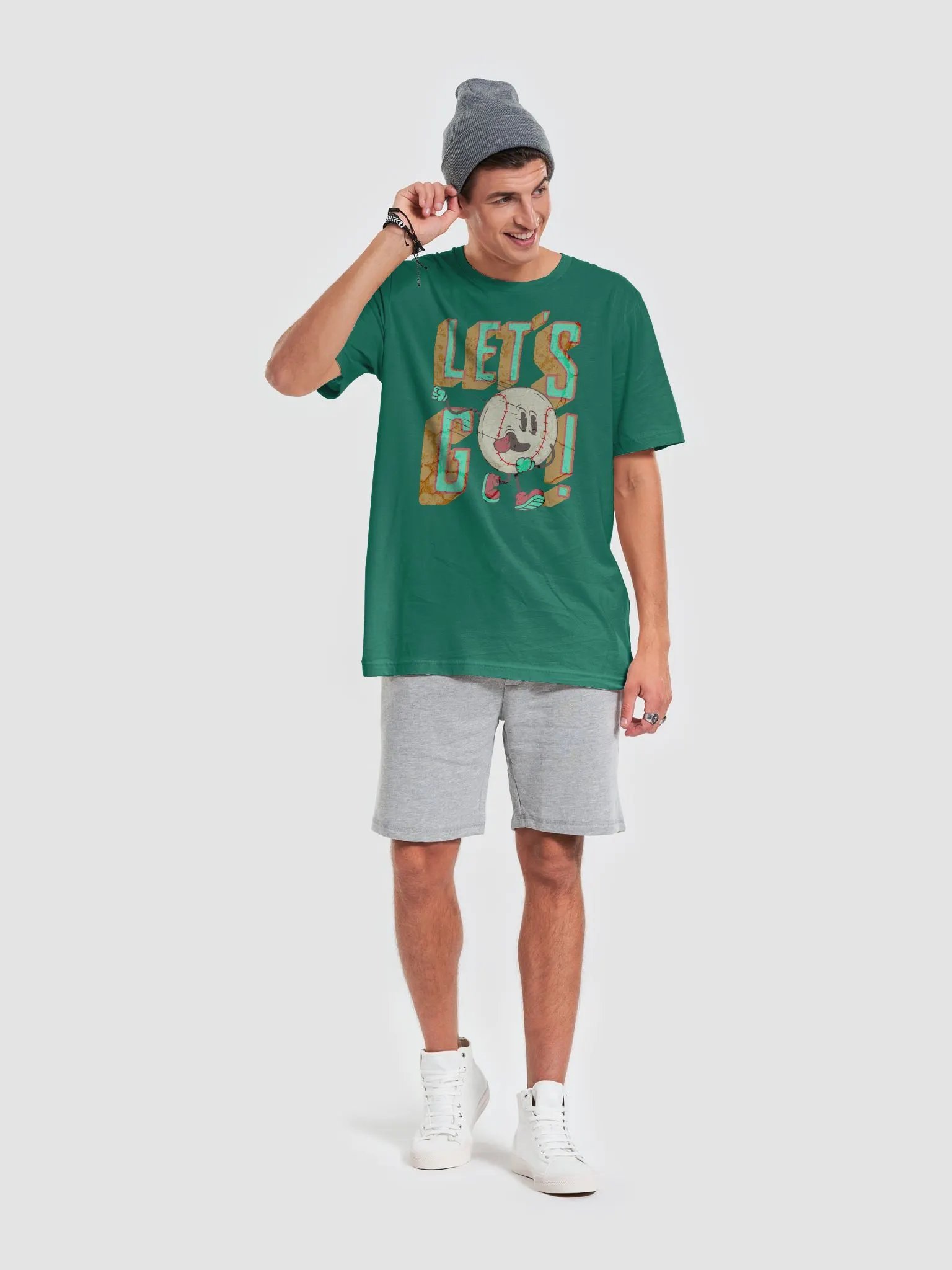 Lets Go Baseball Mascot Joyful T-Shirt product image (4)