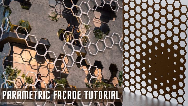 Hexagonal Parametric Facade Design Grasshopper Rhino Files Download product image (1)