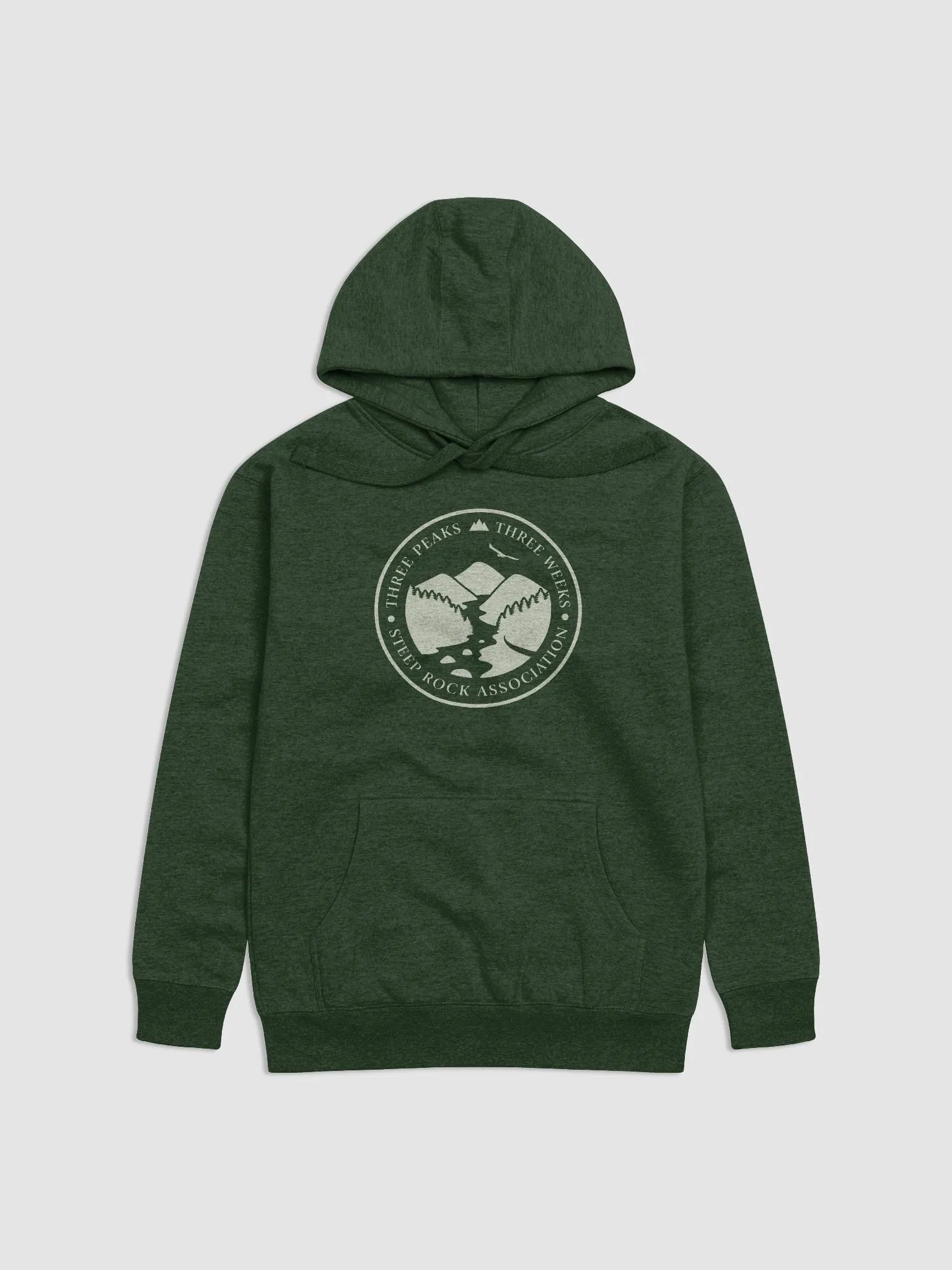 3 Peaks in 3 Weeks Green Hoodie (light green logo) product image (1)