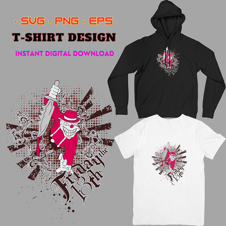 Friday The 13th, Halloween svg, knife svg, svg, png, ai, eps T-shirt svg, Custom Design, cut files cricut product image (1)
