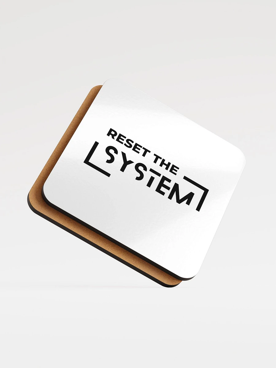 Glossed cork coaster reset the system product image (5)
