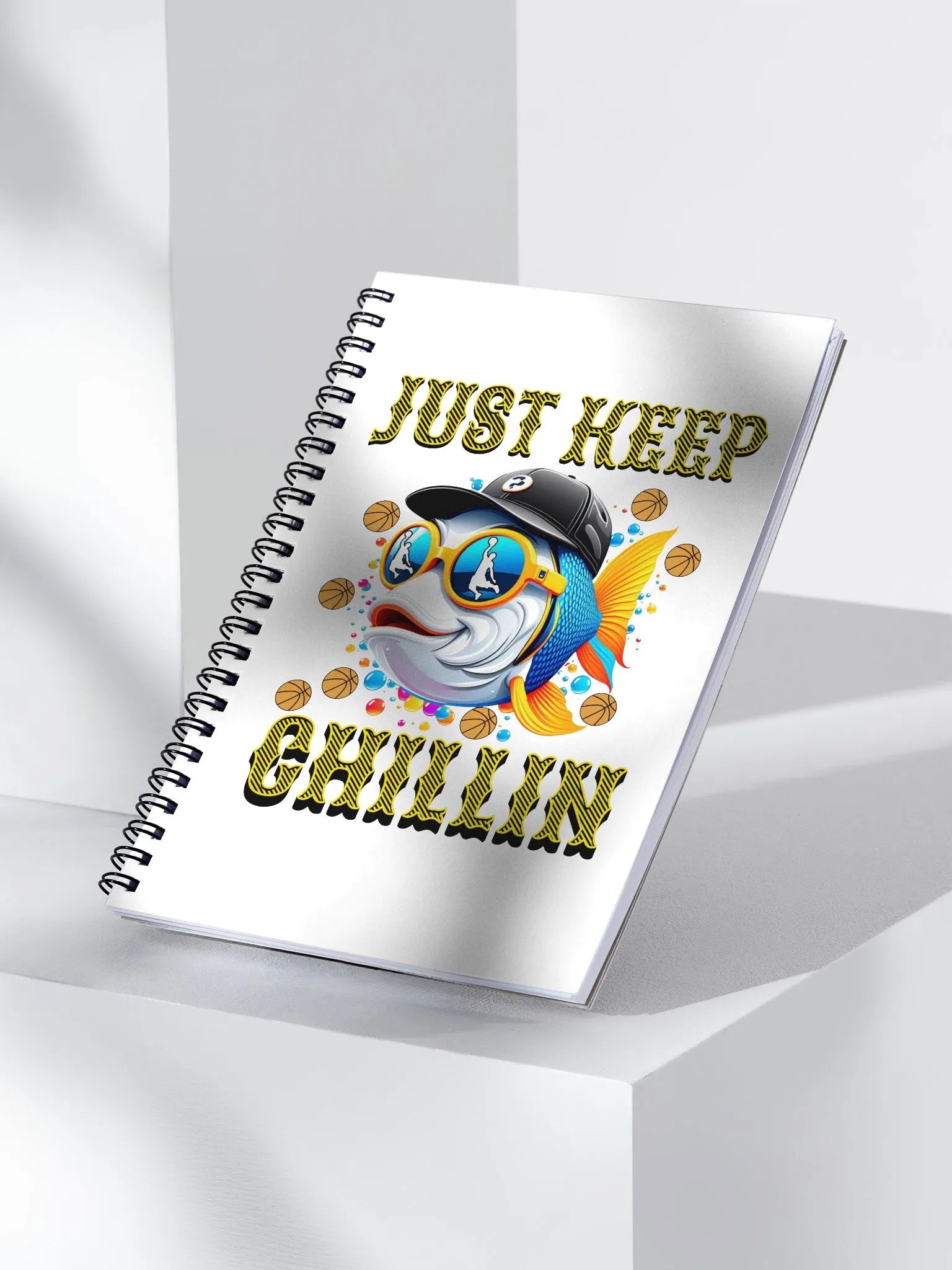 Just Keep Chillin Basketball Fish Spiral Notebook product image (3)