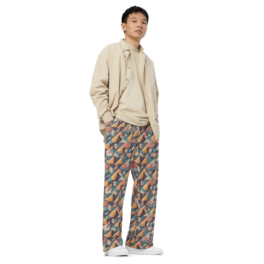 Geometric Fusion Wide-Leg Pants product image (8)
