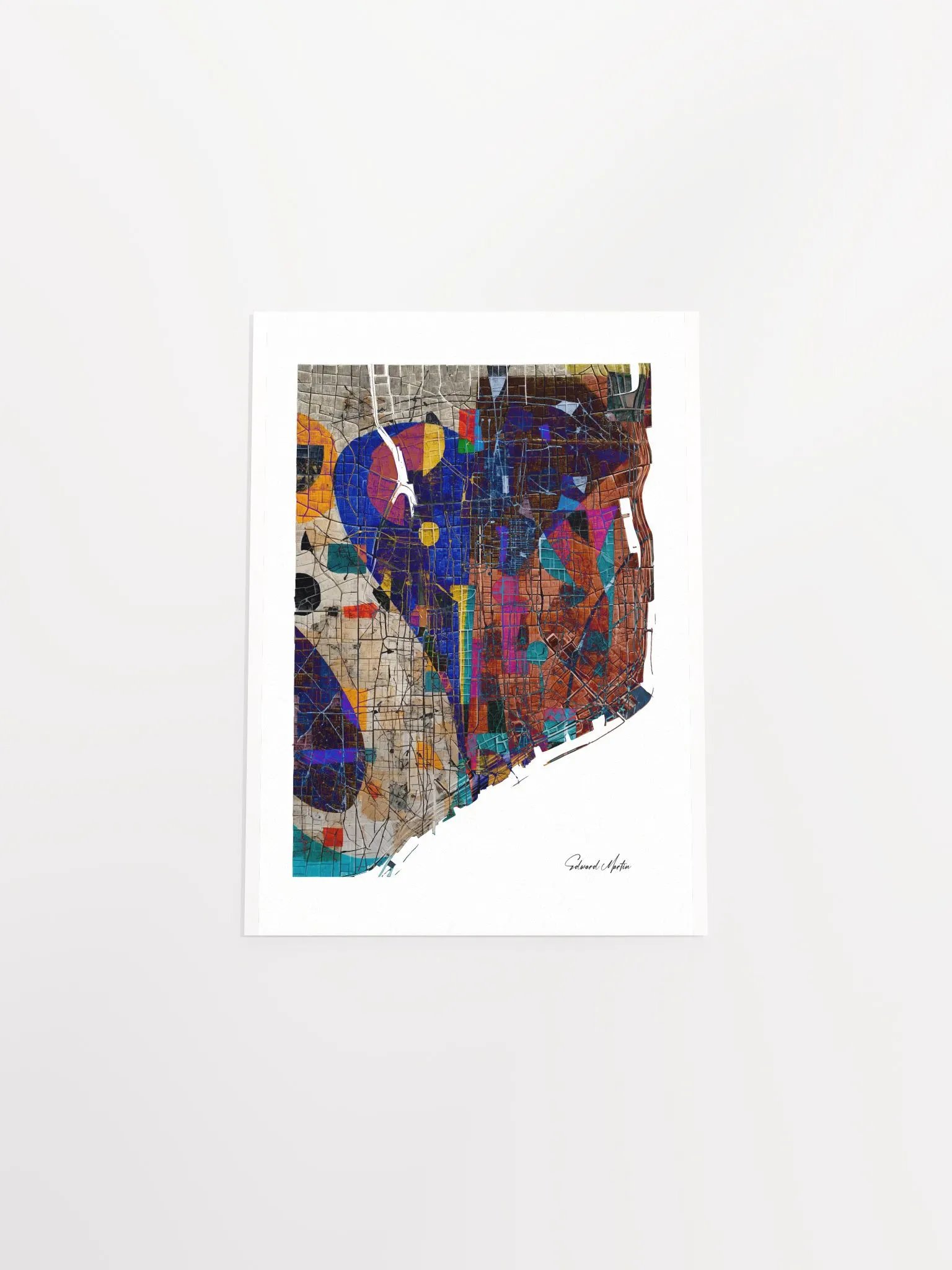 'Shore Line' by Edward Martin-Mixed Media Collage Map Poster product image (5)