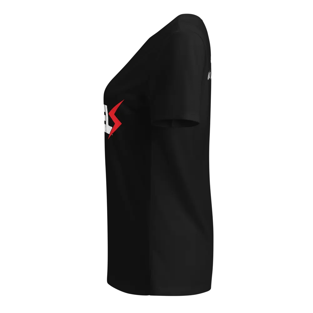 Woman's V Neck | Black | White/Red product image (7)