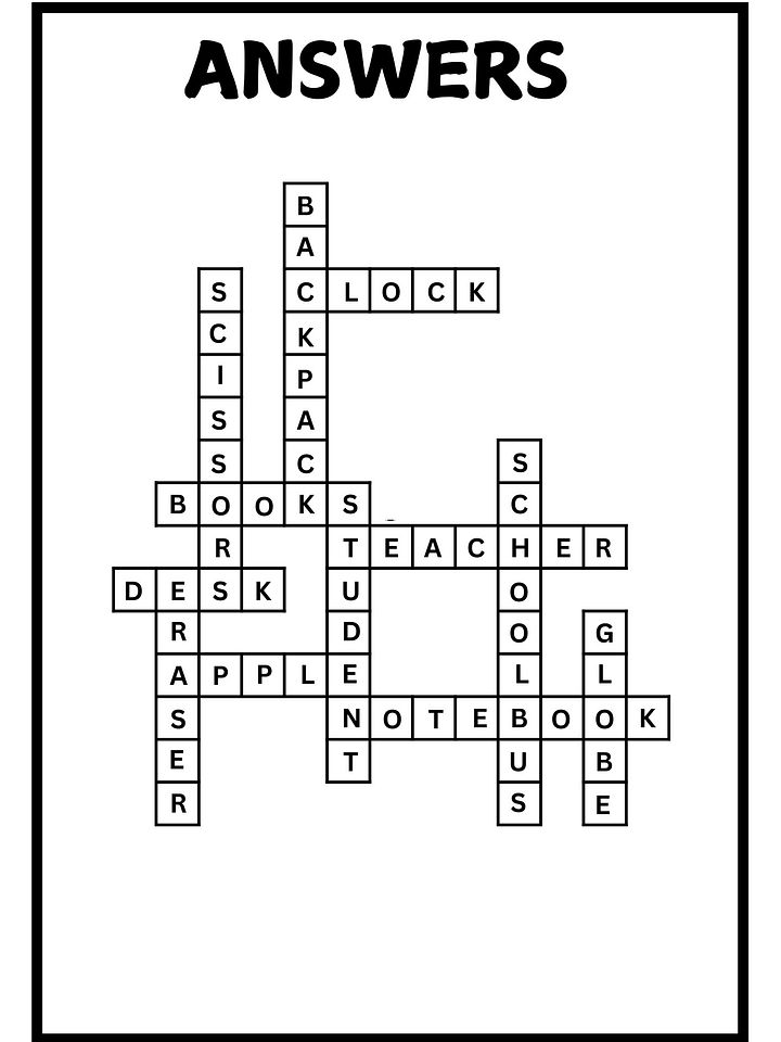 School Days Crossword Puzzle – Fun and Engaging Activity for Early Learners product image (2)
