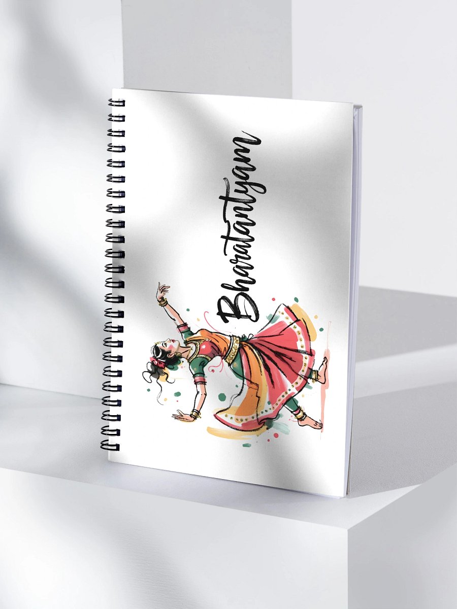Elegant Bharatanatyam Dance | Traditional Indian Art Spiral Notebook product image (4)