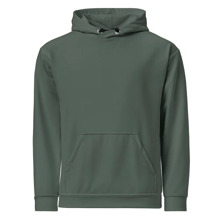 Plain Dark Sage Green Soft Summer Unisex Recycled Polyester Heavyweight Premium Hoodie by Treasure Pie product image (1)
