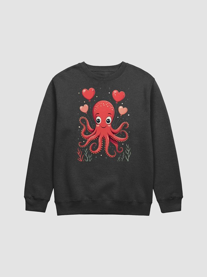 Octopus With Hearts Balloons Crewneck Sweatshirt product image (5)