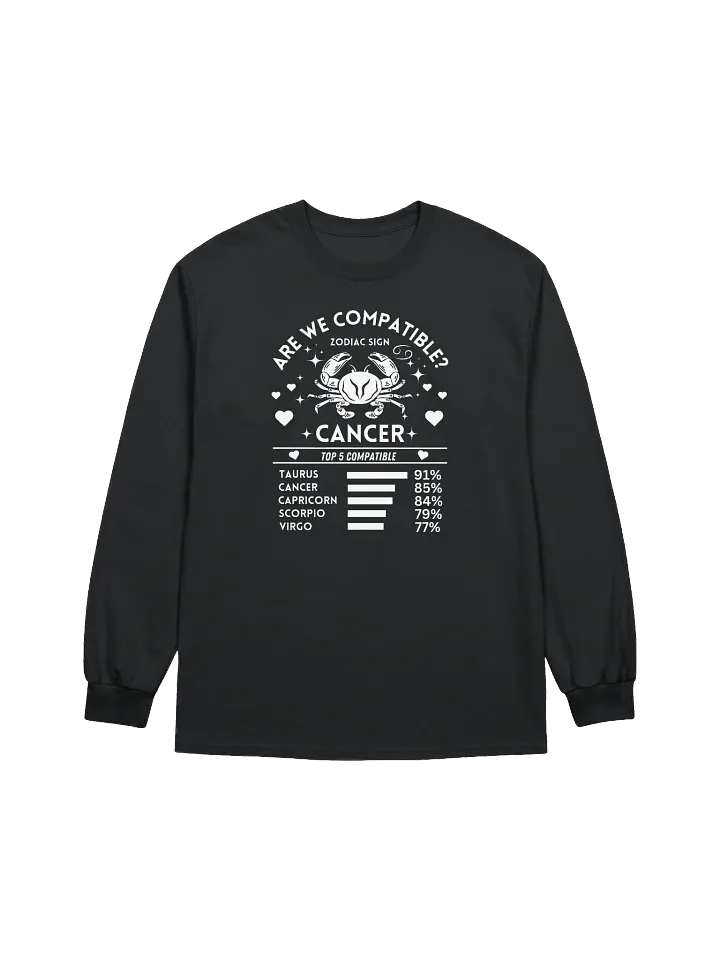 Cancer Zodiac Sign Romantic Compatibility - Gildan Ultra Cotton Unisex Long Sleeve T-Shirt - Dark Colors product image (2)