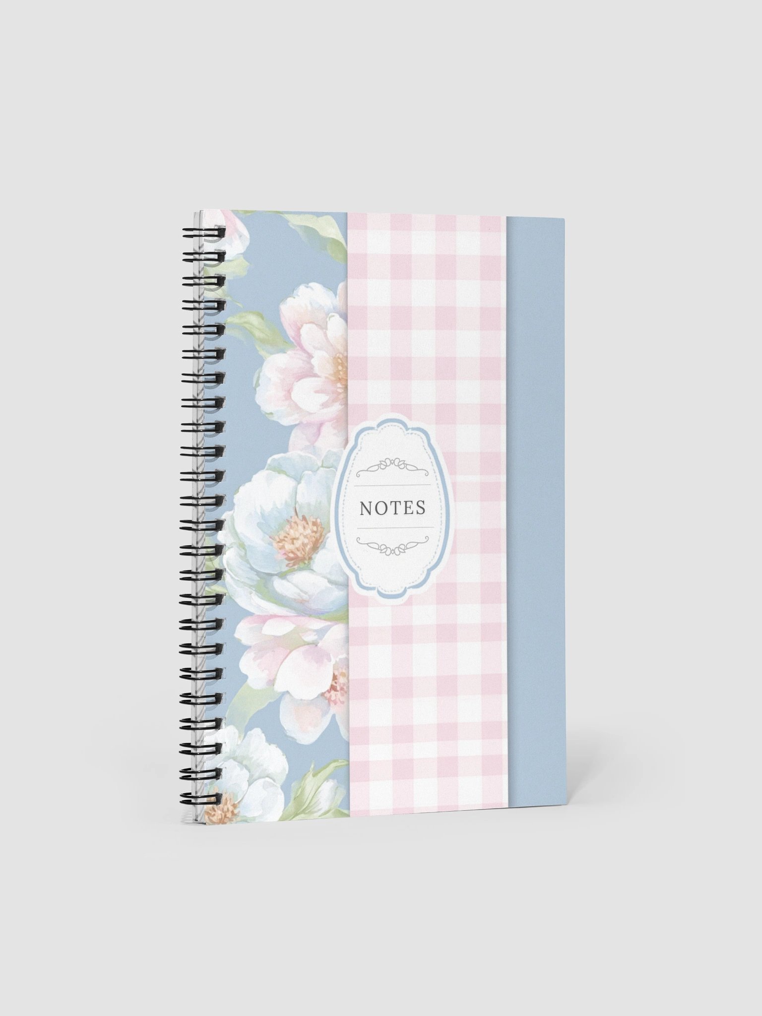 Floral & Checkered Split Design Notebook product image (1)