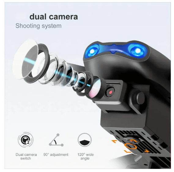 Foldable Quadcopter Drone with HD Dual Cameras - Wireless Remote Control product image (7)