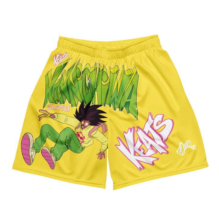 KONNICHIWA - Yellow Mesh Shorts (with pockets) product image (1)