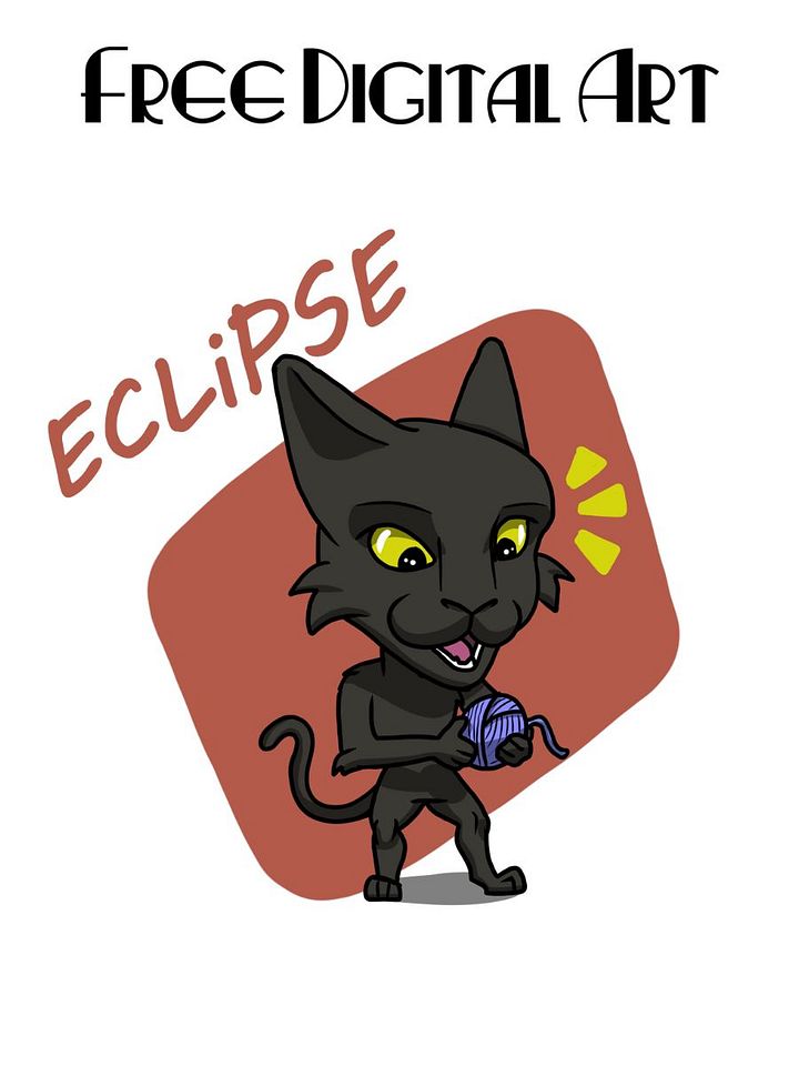FREE Digital Art of Eclipse the Kitten - Instant Download product image (1)