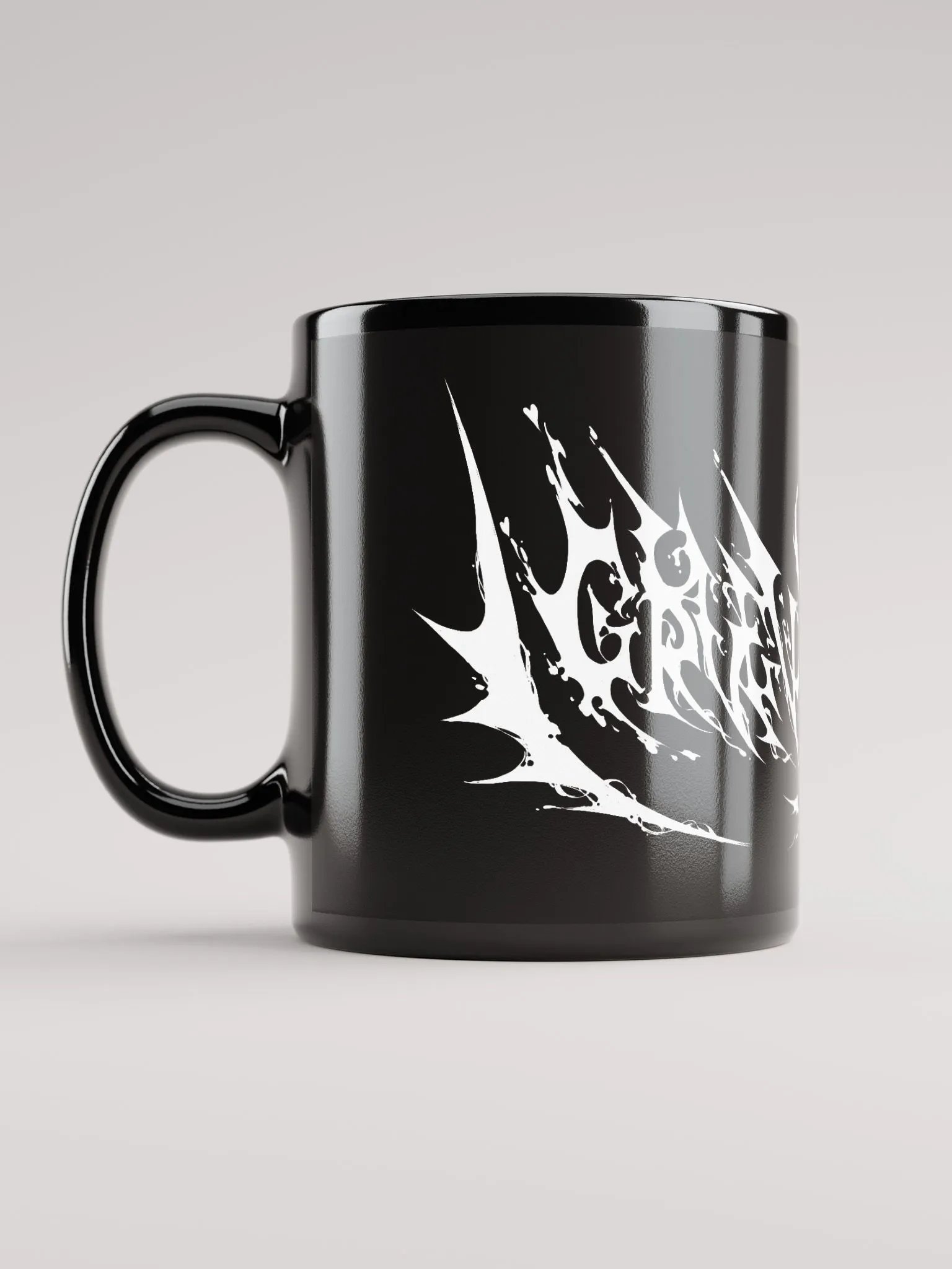 Moth Metal Mug (black mug/white logo) product image (6)