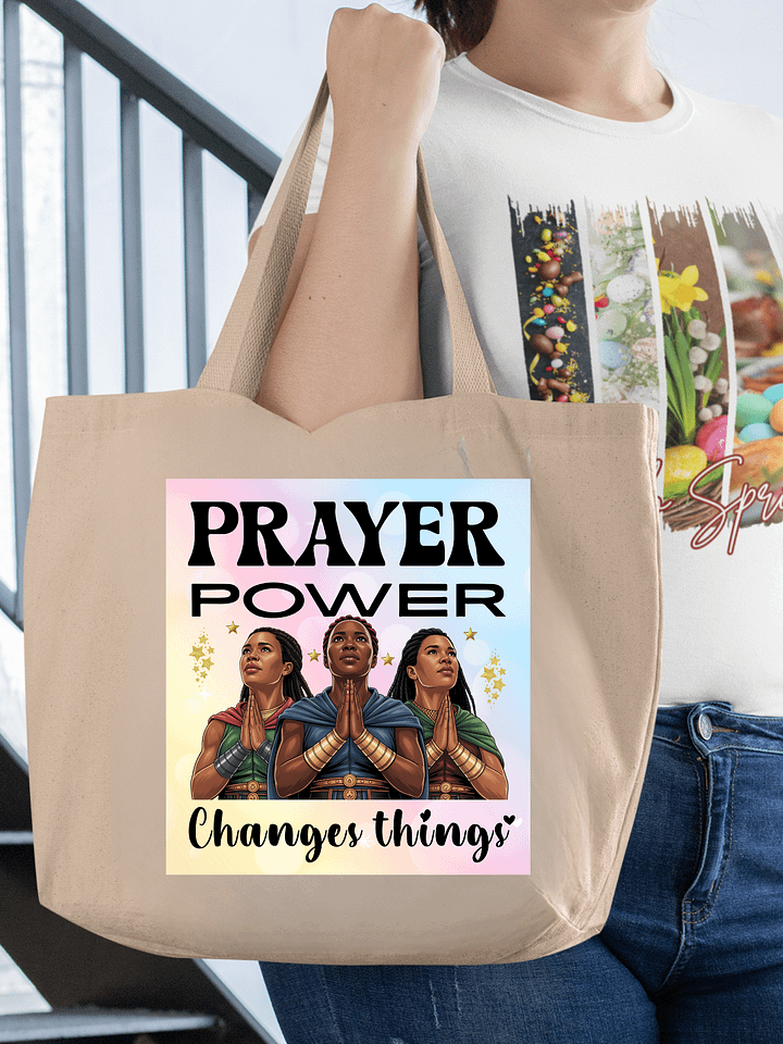 Prayer Power Changes Things Christian Eco Tote Bag product image (1)
