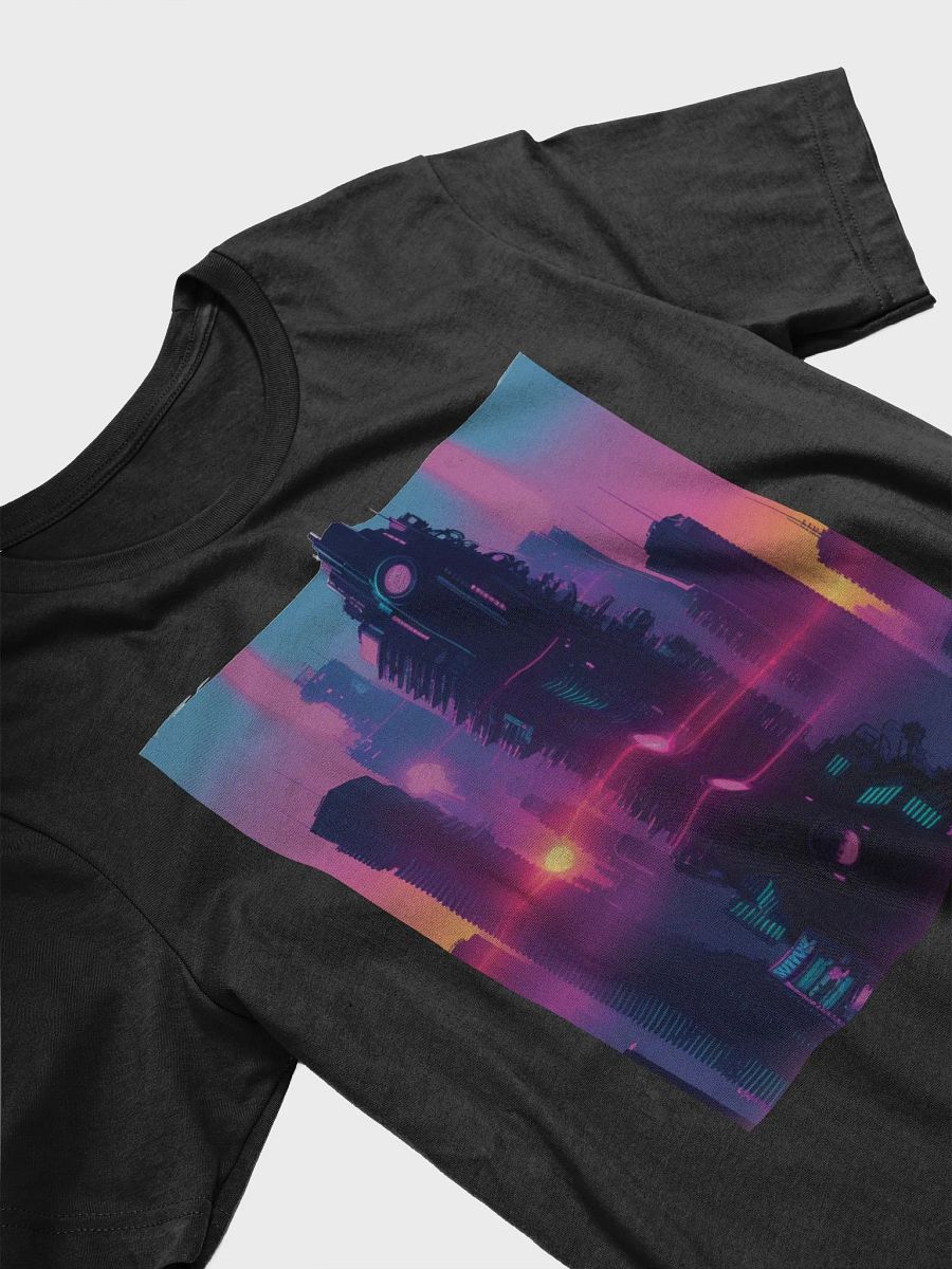 Neon Cityscape Art T-Shirt - Vibrant Town Illustration Design product image (6)