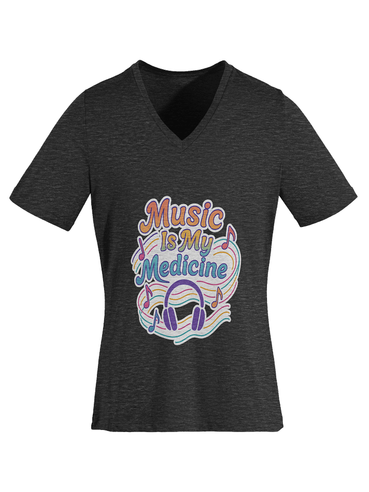 Colorful Music Is My Medicine V-Neck Tee product image (1)