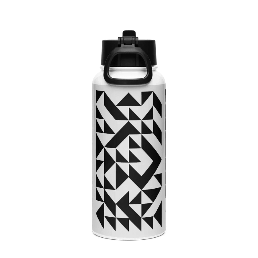 Abstract Geometric Monochrome Stainless Steel Bottle product image (2)