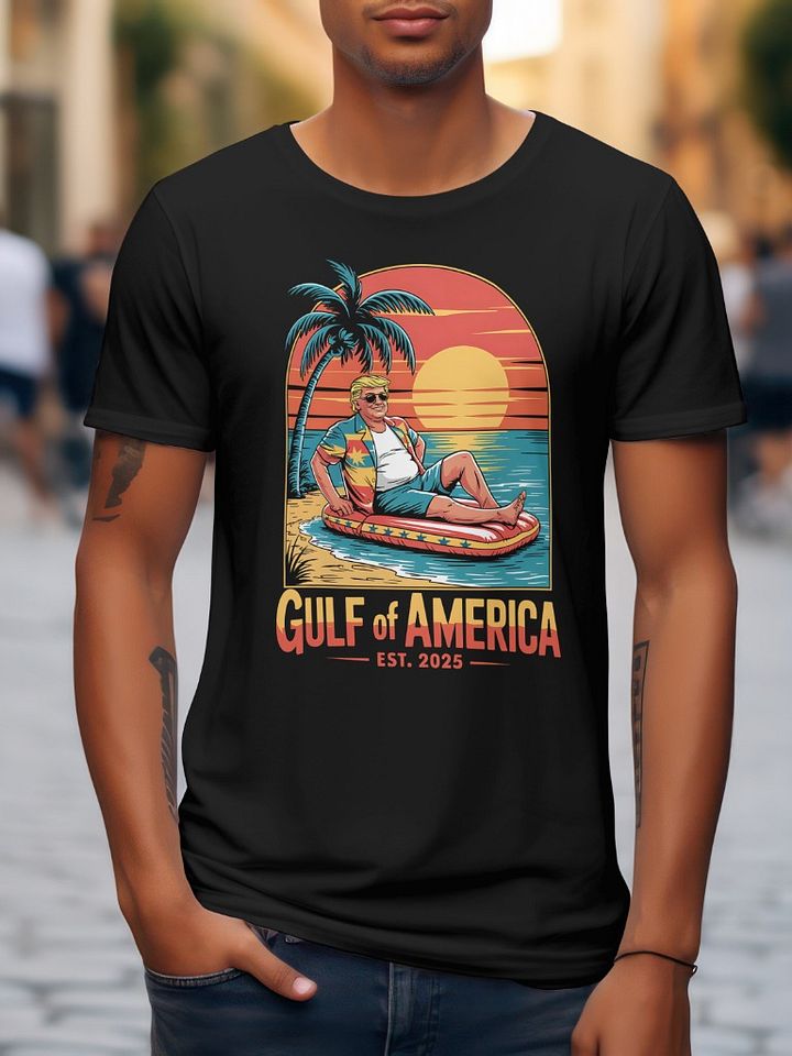 Gulf of America T-Shirt – Retro Trump Beach Design | Est. 2025 product image (1)