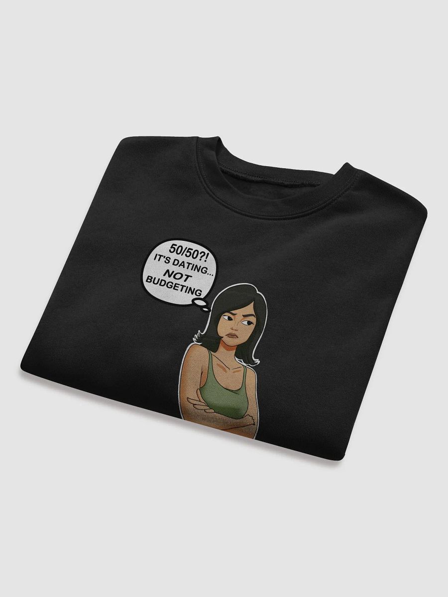 50/50?! Dating... NOT Budgeting! - CROP sweatshirt, raw hem product image (12)