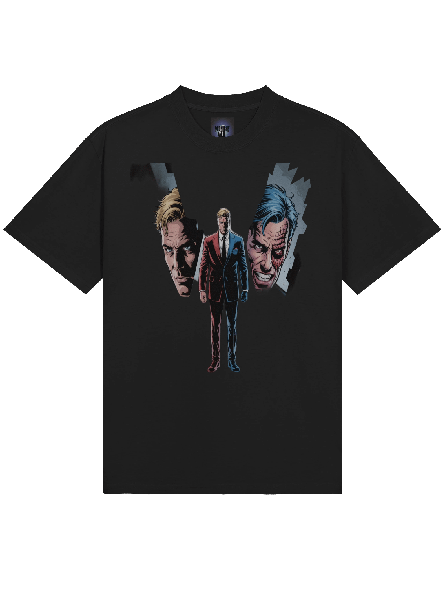 Two-Face Shadow Veil Oversized Faded T-Shirt product image (5)