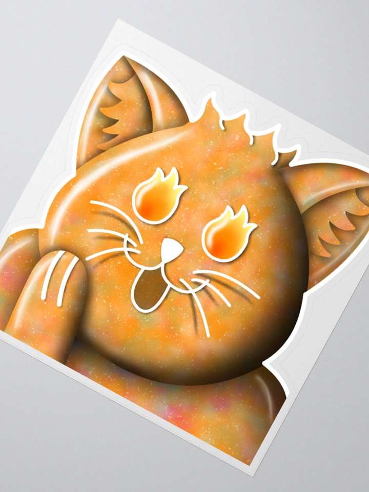 Orange Galaxy Kitty Sticker product image (5)