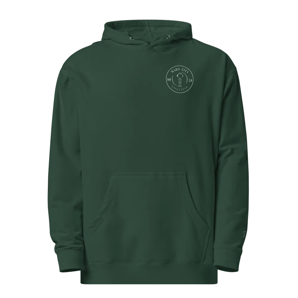 MARS CITY LIFEYSTYLE 8824 WHITE OUTLINE HOODIE IN 3 DARK COLORS product image (2)